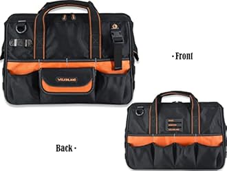 WELKINLAND 16" Tool Bags - 34-Pocket Heavy Duty Open Top Organizer for HVAC & Electricians