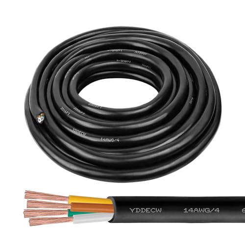 Image of 14 AWG 4 Conductor Control Cable - YDDECW 10FT 14/4 Wire 100% Pure Copper for Mini Split Air Conditioner & Heat Pump Systems Speaker Heavy Duty Pure Copper