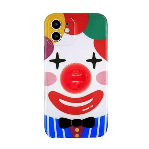 TRADAY Halloween Cartoon Cute Funny Clown Kawaii Soft TPU iPhone Case Compatible with iPhone 12