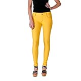 Yelete Womens Cotton Blend Pull On Color Jeggings