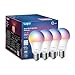 Tapo TP-Link Smart Light Bulbs, 16M Colors RGBW, Dimmable, Compatible with Alexa and Google Home, A19, 60W Equivalent, 800LM CRI>90, 2.4GHz WiFi only, No Hub Required, L530E(4-Pack)