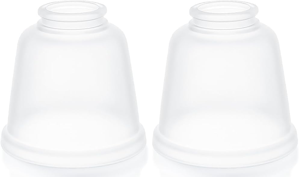 Glass Lamp Shade Replacement for Lighting Fixtures & Ceiling Fan Globe Covers (Frosted, 2 Pack)