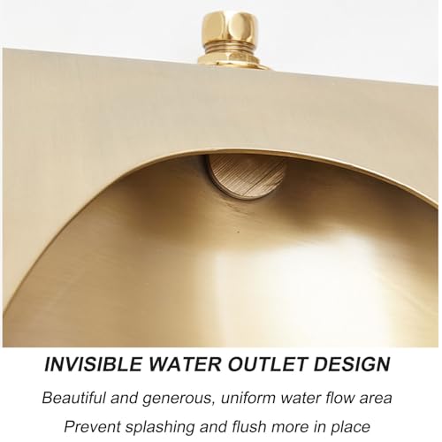 WDSOPK Men's Flushing Urinal Stainless Steel Urinal, Commercial Washout High-Efficiency Urinal Creative Golden Urinal, Household Wall-Hung Toilets Urinal, for Hotels/Bars/Airpor,Wall Drainage-Kit 2 - 3
