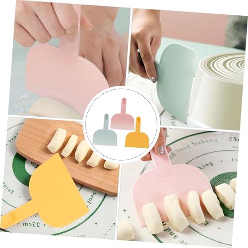 KICHOUSE Dough Scraper 3-Pack with Spoon Handle 6.49X4.72In Non-Stick Plastic Dough Cutter Kitchen Gadget for Baking Pizza Bread Cake Preparation by KICHOUSE - Image 3