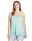 Derek Heart Junior's Plus-Size Lace Hem Adjustable H Back Tank