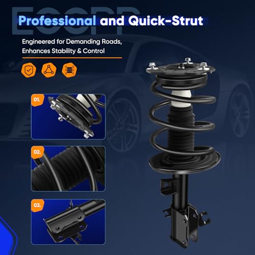 ECCPP Complete Struts Spring Assembly Front Struts Shock Absorber Fit for 2007 2008 2009 2010 2011 2012 2013 for Nissan Altima FWD Set of 2 by ECCPP - Used condition - Image 3