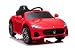 TOYSCAR electronic way to drive Macchina Elettrica per Bambini 12V Maserat GranCabrio Rossa con Sedile in Pelle Telecomando Porte apribili LED e Suoni Mp3