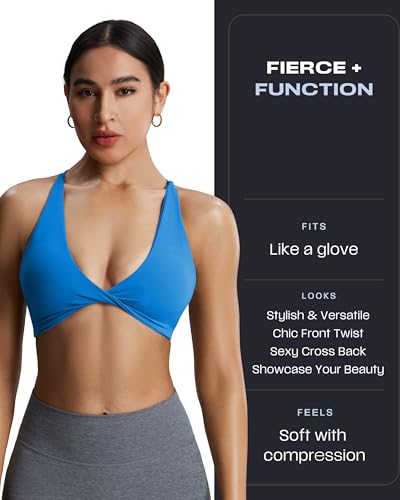 Image of Aoxjox Women's Workout Sports Bras Fitness Metamorph Sienna Twist Bra Yoga Crop Tank