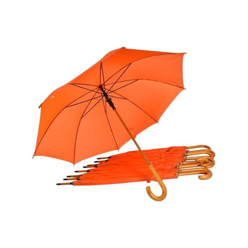 Parapluie automatique orange coupe-vent résistant lot de 9