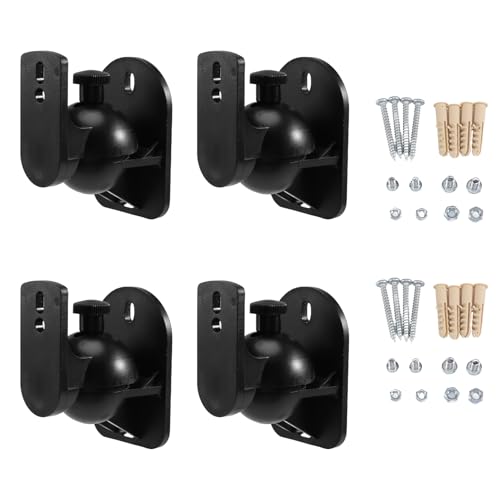 Ujjdwiurgh 4 soportes universales de montaje en pared para altavoces con rotación ajustable y ángulo de inclinación