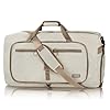 Fmeida 65L Duffle Bag with Shoes Compartment, Foldable Travel Duffel Bags for Men Women, Large Packable Travel Bag Water Repellent & Tear Resistant (Beige)