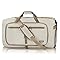 Fmeida 65L Duffle Bag with Shoes Compartment, Foldable Travel Duffel Bags for Men Women, Large Packable Travel Bag Water Repellent & Tear Resistant (Beige)