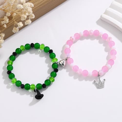Image of Spider Friendship Bracelets Matching Bracelets for Couples Best Friends Bff, Matching Spider Kitty Bracelet Halloween Christmas Birthday Jewelry Gifts for Women Teen Girls Bestie Gf Bf
