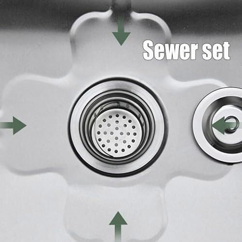 Lavello Multiuso in Acciaio Inox - Lavabo Professionale autoportante per la Pulizia di cucine e Pavimenti,60CM