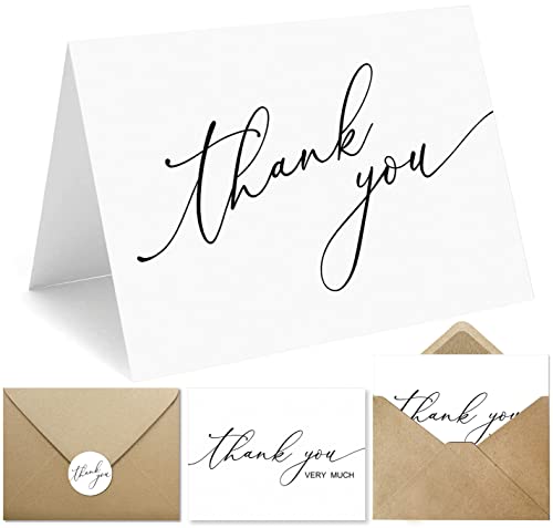 Cartes de remerciement avec enveloppes kraft et stickers pour diplôme et affaires