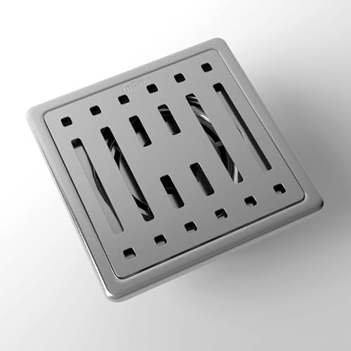 InArt Grid Flat Cut Floor Drain | 304-Grade Stainless Steel Drain Jali | 5 x 5 inches | Floor Drainer with Cockroach Trap/Jali