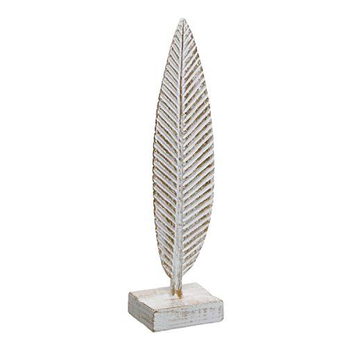 Vidal Regalos Figura Decorativa Pluma Resina Adorno Decorativo Boho Blanco 24 cm Cover