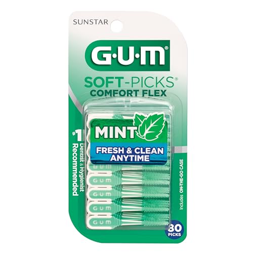 Image of GUM Soft-Picks Comfort Flex Mint - Easy-to-Use Interdental Picks for Plaque Removal Health with Convenient Carry Case, Dentist Recommended, 80 Count (Pack of 4) 320 Total
