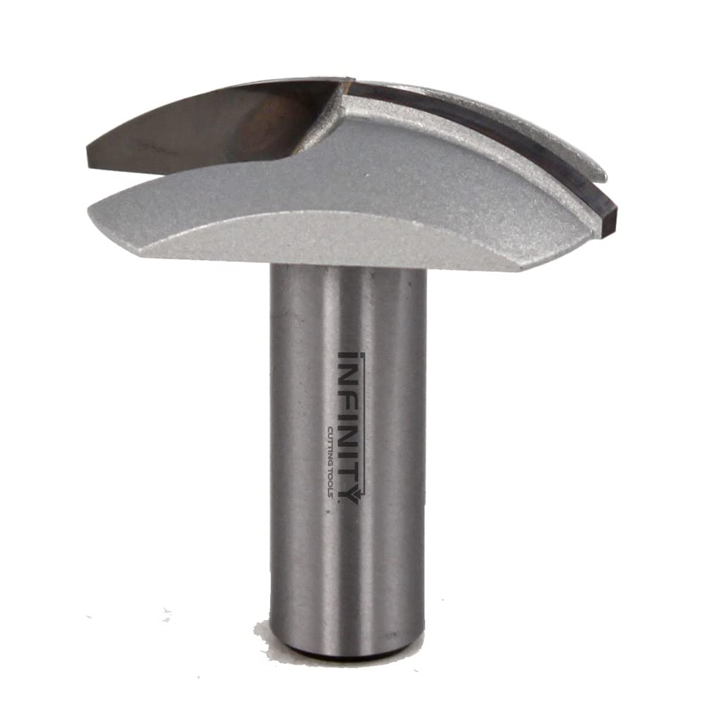 Infinity Cutting Tools 1/2" Shank, Cove Crown Molding Router Bit, 2-1/4" C.D. x 1/2" C.H. x 2-3/16" C.R.| Carbide Tip | Heavy-Duty | for Handheld Or Table Mounted Wood Router