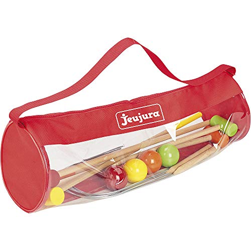 41+IphBSgwL Jeujura - 8603- Jeux de Société-Jeu de Croquet en Bois - 4 Joueurs - Sac de Transport, Norme