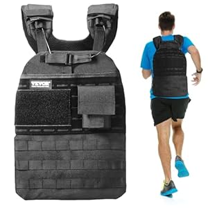 VEVOR Gewichtsvest, 40 lbs gewichtsvest, verstelbaar lichaamsgewicht jas voor mannen vrouwen, trainingsapparatuur voor kracht- en duurtraining, hardlopen, joggen, wandelen, fitness en gewichtsverlies