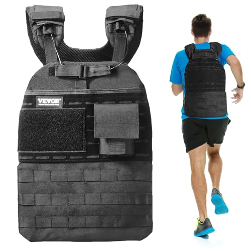 VEVOR Gewichtsweste 18,14 kg, verstellbare Gewichtsjacke für Männer und Frauen, Trainingsgerät für Kraft- und Ausdauertraining Laufen Joggen Gehen Fitness Gewichtsverlust Schwarz