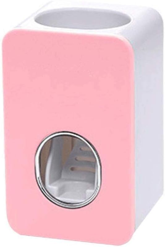 Toothbrush Holder - Magnetic and Automatic Toothpaste Dispenser Squeezer, Wall Mounted Space Saving(Black)