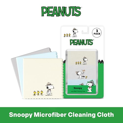 Image of Microfiber Cloth & Glasses Wipes (3 Pack) Lens & Glasses Cleaning Cloth - Eye Glass Clean Cloths - Eyeglass Cleaning Cloths - Camera Lenses & Gadget Delicate Screens - Snoopy