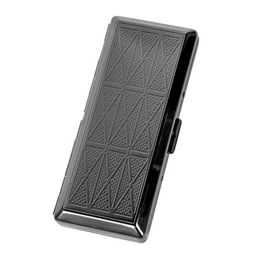 Clásica y elegante pitillera de metal para hombre y mujer, apta para cigarrillos de 100 mm de 10 pcs(10pcs 100mm, pistola de hierba)