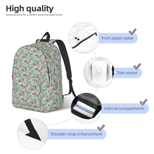 Mochila de gran capacidad CHAbu Peony con lona resistente para libros 5