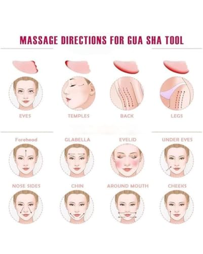 Image of Pink Gua Sha Stone - Rose Quartz Facial Massage Tool for Glowing Skin, Jade Roller Alternative, Beauty Skin Care Tool for Lymphatic Drainage & Anti-Aging