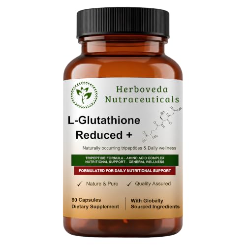 Image of L-Glutathione 500mg Capsules | Powerful Antioxidant Support | Skin Health & Radiance | Detox & Immune Support | Reduced Glutathione Supplement | 60 Veg Capsules