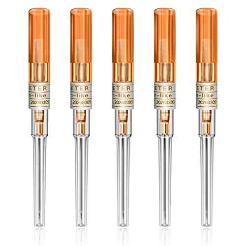 Catheter Needles - Autdor 5Pcs Piercing Needles 14 Gauge IV Catheter Needles Ear Nose Piercing Needles Stainless Steel Hollow Needles for Ear Nose Lip Tongue Belly Navel Nipple Cartilage Piercing Kit