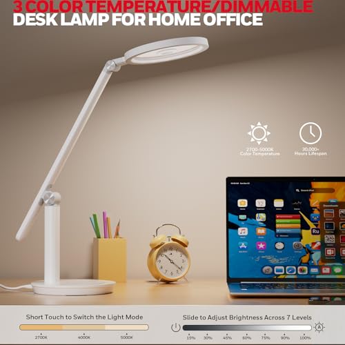 Image of Honeywell H6 Desk Lamp for Home Office, Dimmable Reading Table Light, White