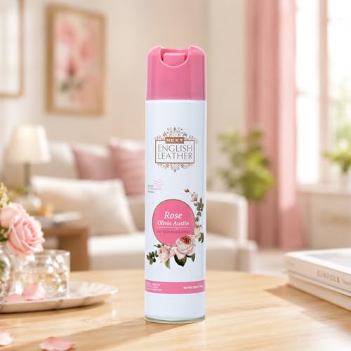 Image of Next Care English Leather Rose Room Air Freshener Spray 220ml | Premium Home Fragrance Spray | Floral Aroma for Home Office Car Bathroom | Pack of 1