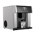 ARPITUYN 2-in-1 Ice Maker & Water Dispenser, 3 Ice Sizes in 8-12 Mins, Countertop Ice Maker Built-in Water Dispenser, Stainless Steel Ice Machine with Ice Scoop for Kitchen, Office, Party