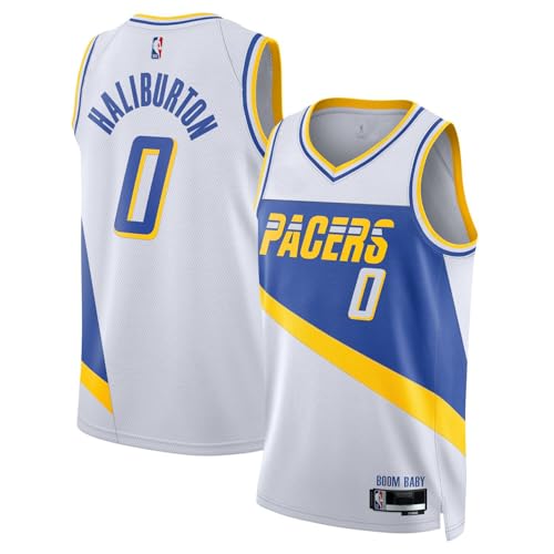 Outerstuff Tyrese Haliburton Indiana Pacers NBA Kids Youth 8-20 White City Edition Swingman Jersey (US Numeric 14 16 Regular White)