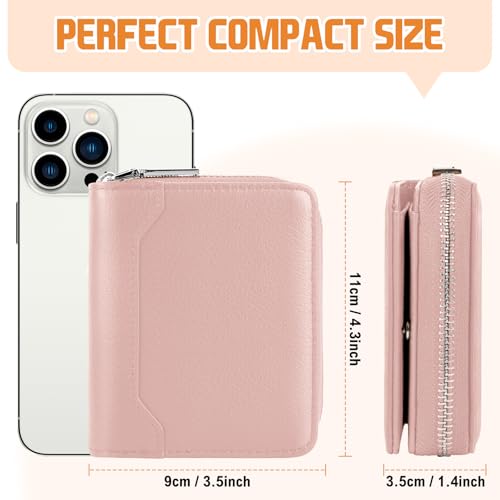 Image of HUANLANG Mens Wallet RFID Blocking Multi Card Holder Wallets for Men Bifold Wallet with Zipper Small Men's Leather Wallet