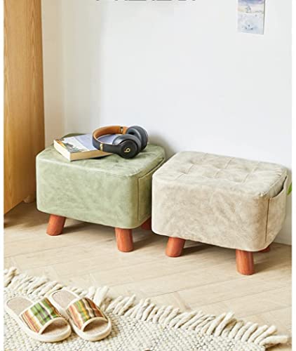 Elegante banco otomano pequeno apoio para os pés otomanos banqueta quadrada de couro sintético com p