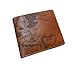 Unik4art Vintage Handmade Mens Wallet – Genuine Leather Bifold with Map Engraving, Customizable Gift - 7LE