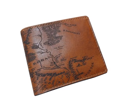 Vintage Handmade Mens Wallet – Genuine Leather Bifold with Map Engraving, Customizable Gift - 7LE4