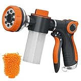 Hongmai Garden Hose Nozzle,8 Patterns Hose Sprayer High Pressure,Heavy Duty Pup Jet Dog Wash,Metal...