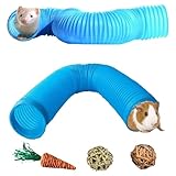 Collapsible Pet Tunnel, 2 PCS Hamster Fun Plastic Tunnels, Foldable Hideaway Exercising Training Tube Toys for Dwarf Hamster, Guinea Pig, Gerbil, Mouse, Rat and Ferrets