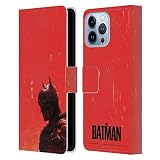 Head Case Designs sous Licence Officielle The Batman Pluie Graphiques Neo-Noir Coque en Cuir à Portefeuille Compatible avec Apple iPhone 13 Pro Max