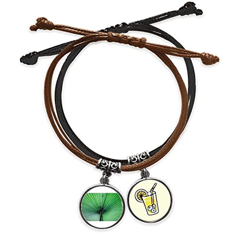Photo de feuilles fraîches photo nature bracelet corde main pour homme et femme
