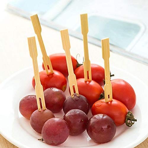 LING LAN 100 stuks wegwerp bamboe fruit vorken biologisch afbreekbaar voor partijen banketten buffetten catering en… - Afbeelding 4