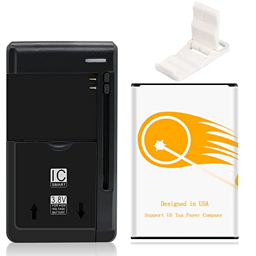 Long Lifespan Upgraded Rechargeable Business 4100mAh Battery Universal USB/AC Desktop Charger Folding Bracket Compatible with LG G Vista 2 H740 AT&T