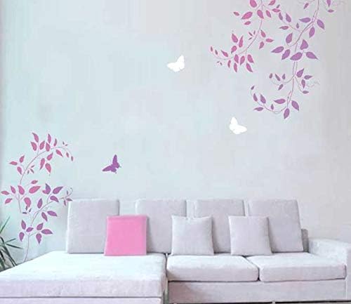Budding Clematis Wall Stencil – 3-Piece Stencil Kit - Floral Stencils for Walls – Reusable Stencil for Painting Walls and Floors – Try Stencil Instead of Wallpaper and Save Lots on Room Makeover