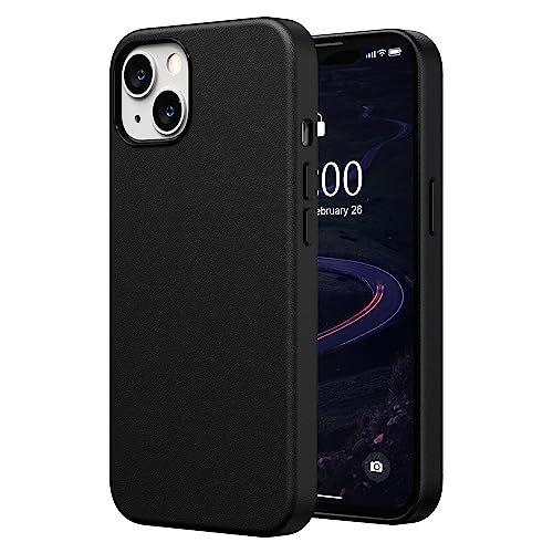 SURPHY Hülle Kompatibel mit iPhone 13 Leder Hülle iPhone 13 Hülle Kunstleder 6 1 Zoll Kunstleder Hülle für iPhone 13 Handyhülle Protective Schutzhülle (mit Mikrofaserfutter) Schwarz
