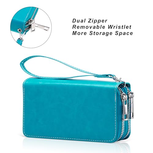 Image of Double Zipper Wallet for Woman Clutch Purse with Cell Phone Holder for Smartphone /Card /Coin /Cash